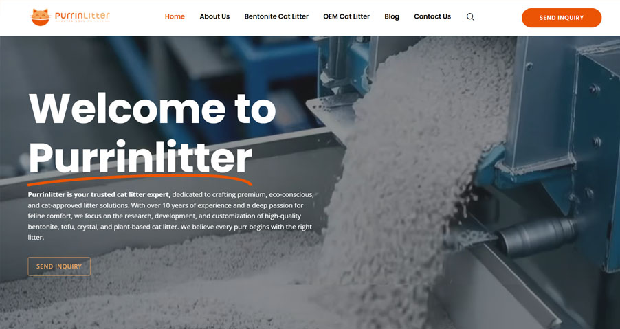 Professional WordPress & Elementor Website for a Global Cat Litter Manufacturing Brand with SEO Optimization and Modern UI